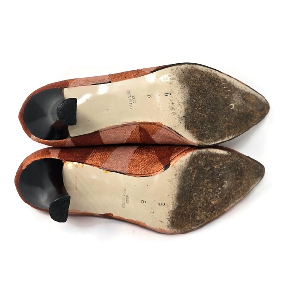 One Of A Kind Hand Painted Vintage Walter Steiger Fabric Covered Pump Women's 6 - Picture 10 of 11